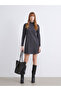 Black Half Turtleneck Mini Dress