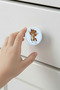 5 Pieces Tiger Children's Room Furniture Handle Set - Abs Plastic Single Button Cabinet and Drawer Handles - 5