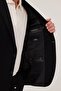 Men's Regular Fit Black Stretchy Lycra Fabric Mono Collar Bag Pocket Suit - 3