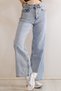 Snow Wash Women's Loose Jeans - Palazzo Wide Leg Women's Jeans - 6