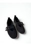 Genuine Leather Women's Black Suede Mary Jane Ballet Flats - Handmade Daily Comfortable Shoes - 3