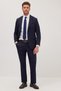 Men's Slim Fit Mono Collar Lycra Flexible Fabric Navy Blue Suit