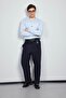 Men's Baggy Fit Fabric Trousers Navy Blue - 6
