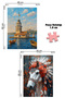 4 Pieces 1000 Piece Puzzle - Girl Tower Sakilanli and Cinque Terre and Istanbul and Nice Horse - 3