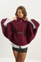 Women's Cherry Gold Button Detailed Belted Poncho 2712 60261570 - 5