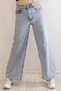Snow Wash Women's Loose Jeans - Palazzo Wide Leg Women's Jeans - 3