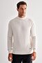 Cream Color Half Turtleneck Long Sleeve Pocketless Comfort Fit Classic Wool Knitwear Sweater 1012255209
