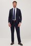 Men's Slim Fit Mono Collar Lycra Flexible Fabric Navy Blue Suit - 4