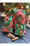 3-Piece New Year Themed Plaid Fabric Gift Bag – Red Green (12X17 / 17X25 / 25X35 cm) - 4