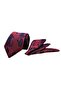 Navy Blue Tan Shawl Patterned Handkerchief Tie 9908-2Mk