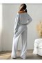 Gray Women's Baggy Oversized Plus Size Sportswear Quality Loose Fit Stretchy Comfortable Fabric Sweatpants27212 - 3