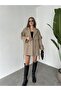 Double-Breasted Oversize Lined Pocketed Belted Cashmere Coat - 2