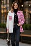 Women's Pink Oversize Fit Plaid Patterned Long Sleeve 100% Cotton Shirt, Jacket, Women's Lumberjack Shirt - 8