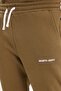 Men's Relax Fit Cotton 3-Yarn Soft-Textured Fleece-Lined Crew Neck Khaki Tracksuit Set - 5
