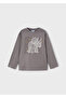 Printed Long Sleeve T-Shirt for Ages 4-10 - Gray - 4