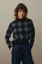 Baklava Pattern Sweater Black - 7