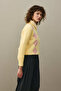 Baklava Patterned Cardigan Yellow - 6