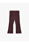 Cotton Elastic Waist Basic Velvet Flared Leg Plum Baby Girl Leggings 6Wmg40009Ak - 2