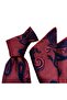 Navy Blue Tan Shawl Patterned Handkerchief Tie 9908-2Mk - 5