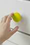 5 Pcs Yellow Kids Room Furniture Handle Set - Abs Plastic Single Button Cabinet and Drawer Handles - 5