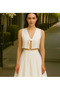 Women's Satin Front Tie White Bustier