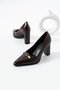 Flora Women's Buckle Detailed Heeled Shoes Brown - 2