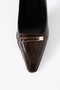 Flora Women's Buckle Detailed Heeled Shoes Brown - 4