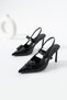 Aveline Women's Buckle Detailed Heeled Shoes Black - 2