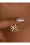 Minimalist Sun Model Steel Gold Plated Necklace Elegant Gift Mihrimah Mineli