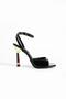 Sara Black Patent Leather Shoes with Gold Heel Detail - 3