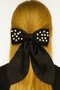 Black Color Ribbon Figured Pearl and Stone Detailed Vending Buckle