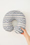 Ethnic Geometric Cotton Neck Pillow - Modern Tribal Patterned Gray Beige Travel Pillow - 5