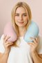 Pastel Colored Ergonomic Neck Pillow - Modern Block Pattern Lilac Pink Light Blue Travel Pillow - 7