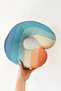 Retro Colorful Striped Neck Pillow - Wave Pattern Blue Orange Travel Pillow - 2
