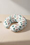 Floral Pattern Cotton Neck Pillow - Pastel Green Pink Soft Travel Pillow - 2