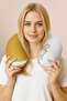 Origami Bird Pattern Cotton Neck Pillow - Modern Minimalist Yellow White Adult Travel Pillow - 2