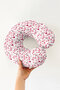 Red Heart Cotton Neck Pillow - White Red Travel Pillow with Romantic Design - 4