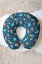 Cotton Neck Pillow with Undersea Animal Figures - Cute Fish Themed Navy Blue Travel Pillow - 6