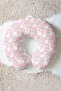 Lama and Rainbow Patterned Cotton Neck Pillow - Pastel Pink Kids & Adult Travel Pillow