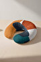Abstract Color Block Ergonomic Neck Pillow - Modern Orange Green Black Travel Pillow - 5