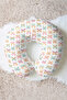 Colorful Butterfly Patterned Cotton Neck Pillow - Pastel Mint Yellow Pink Soft Travel Pillow - 3
