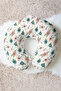 Floral Pattern Cotton Neck Pillow - Pastel Green Pink Soft Travel Pillow - 3