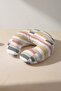 Colorful Modern Square Striped Neck Pillow - Pastel Yellow Gray Pink Soft Travel Pillow