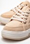 Linen Women's Sneakers Beige White - 3