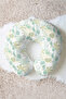 Sea Themed Cotton Neck Pillow - Natural Green Yellow Seashell Travel Pillow - 3