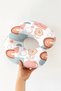 Pastel Colored Rainbow Figured Cotton Neck Pillow - Daylight Cloud Beige Orange Travel Pillow - 7