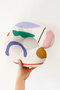 Abstract Colorful Ergonomic Neck Pillow - Modern Pastel Patterned Green Purple Travel Pillow - 6