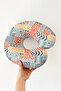 Ethnic Geometric Pattern Neck Pillow - Modern Orange Navy Blue Adult Travel Pillow - 5