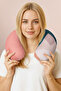 Geometric Colorful Ergonomic Neck Pillow - Modern Pastel Green Pink Travel Pillow - 2