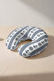 Marine Striped Anchor Rudder Neck Pillow - Nautical Themed Navy Blue White Travel Pillow - 3